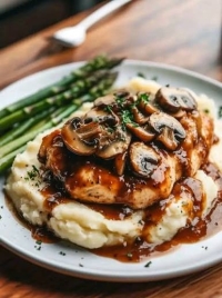 Chicken Marsala and Bruschetta