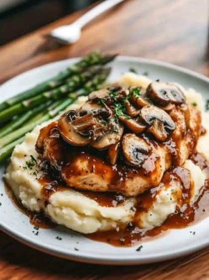 Chicken Marsala and Bruschetta